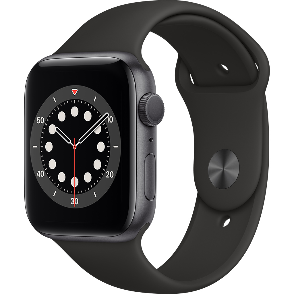 Apple Watch S6 GPS 44mm vỏ nhôm dây cao su Đen