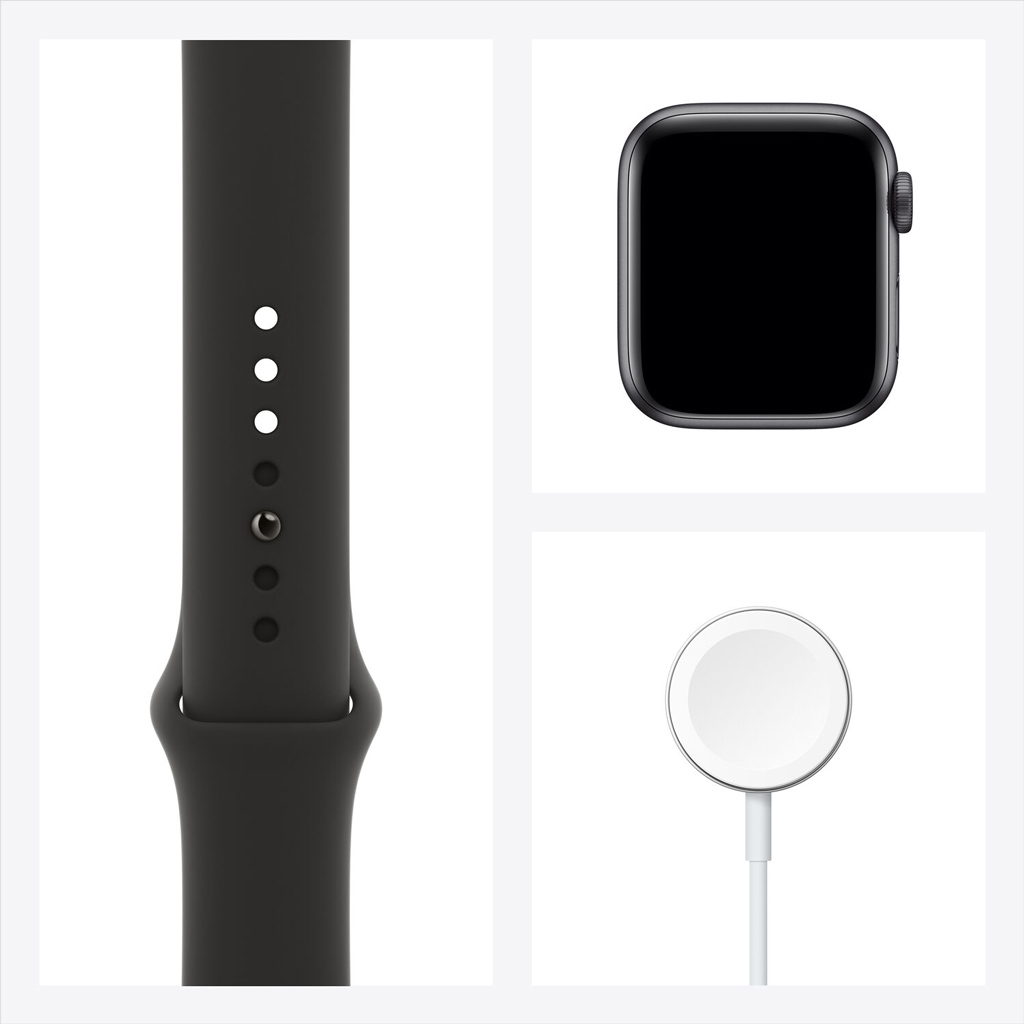 Apple Watch S6 GPS 44mm vỏ nhôm dây cao su Đen bộ đồng hồ
