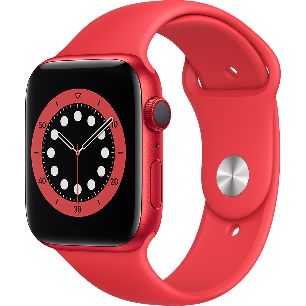 Apple Watch S6 LTE 44mm vỏ nhôm dây cao su Đỏ