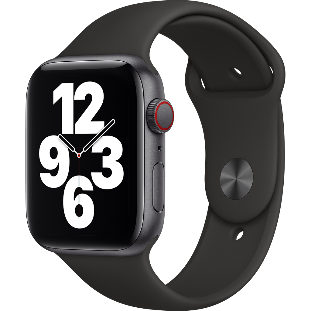 Apple Watch Se Lte 44Mm Vỏ Nhôm Dây Cao Su Đen