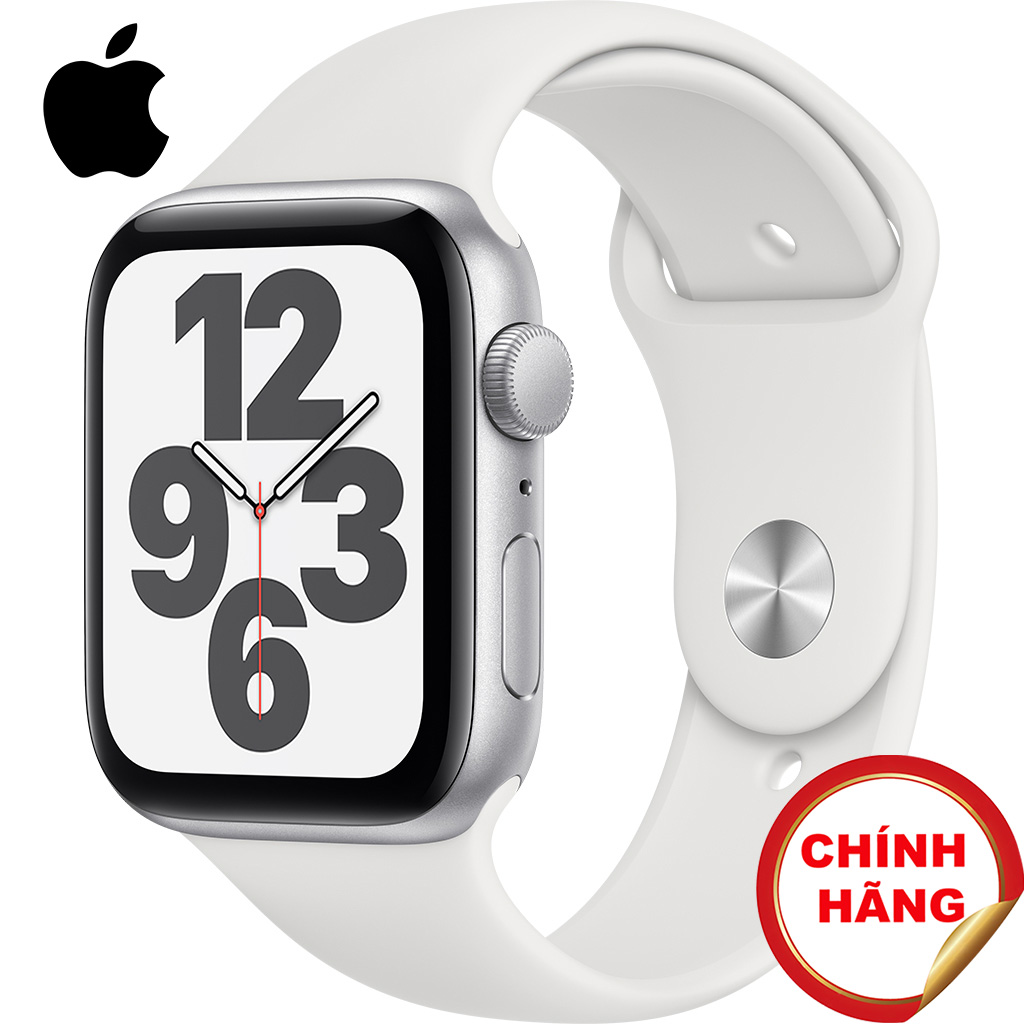 Apple Watch SE GPS 44mm Vỏ nhôm Dây cao su Trắng