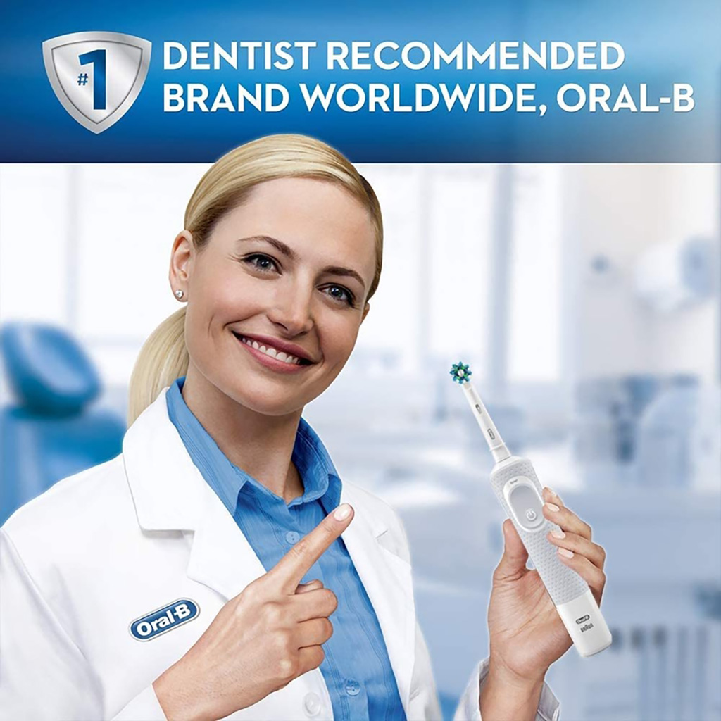 Bàn chải đánh răng điện Oral-B Vitality 100 CrossAction White D100.413.1 đầu bàn chải có thể thay thế được