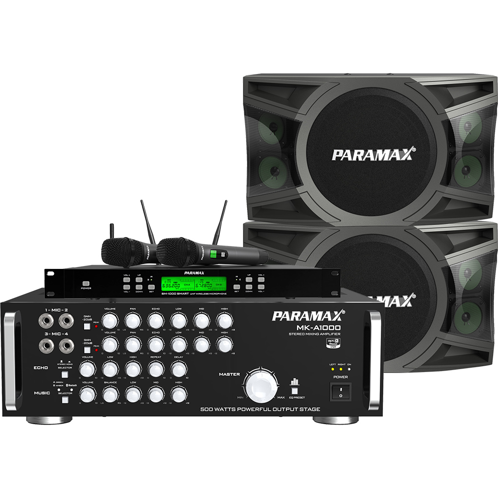 Combo Loa Paramax MK-S1000 + Amply Paramax MK-A1000 + Micro Paramax SM-1000