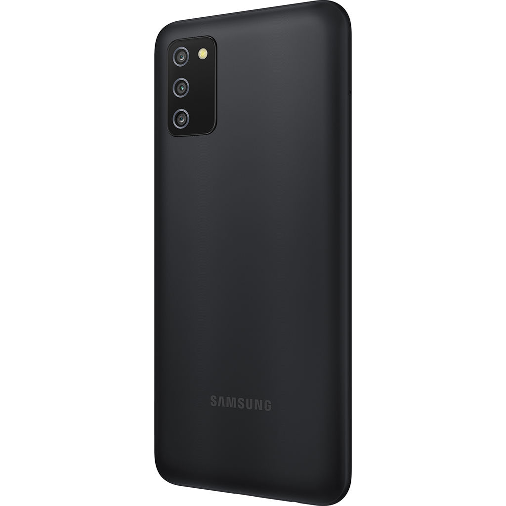 Điện thoại Samsung Galaxy A03s 64GB Đen mặt lưng nghiêng trái