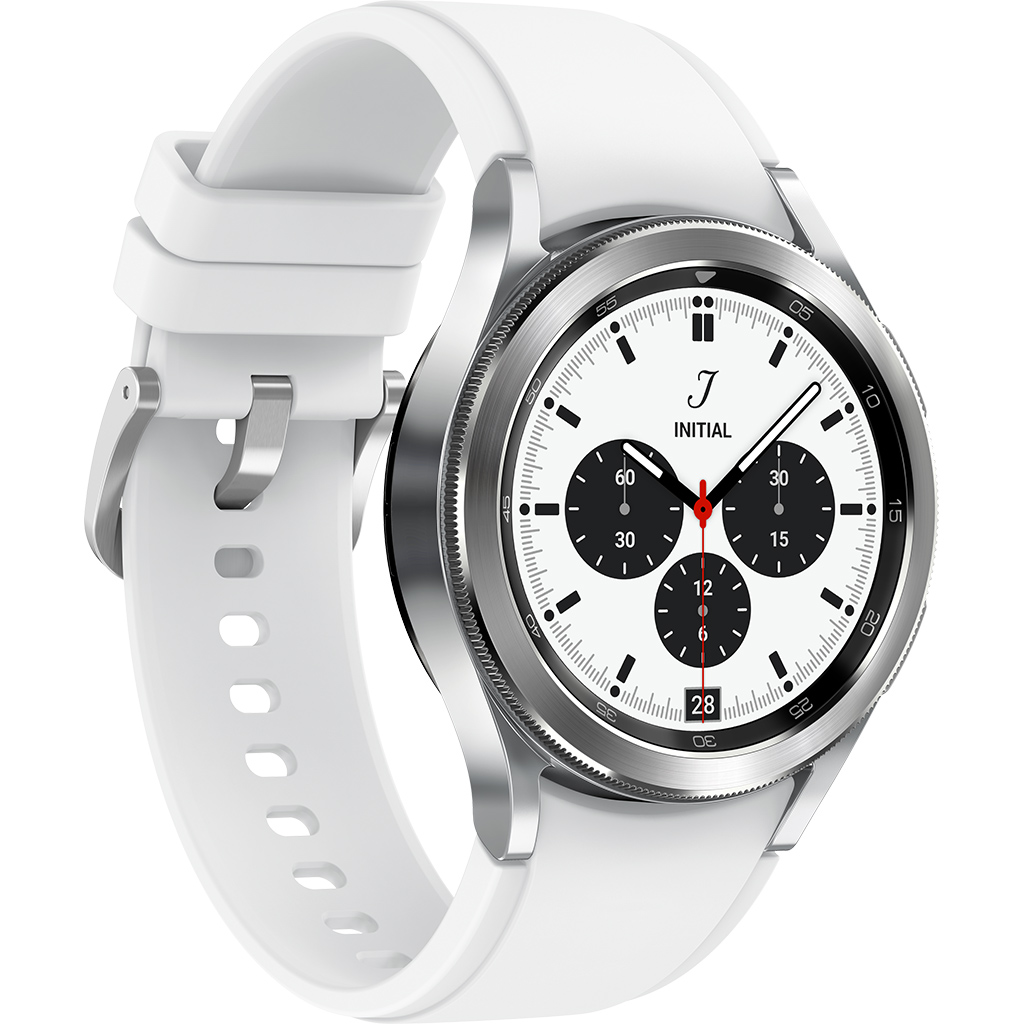 Đồng hồ thông minh Samsung Galaxy Watch4 Classic LTE 42mm Bạc mặt nghiêng trái
