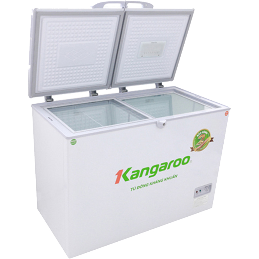 Tủ đông Kangaroo 327 lít KG498C2 mặt nghiêng trái cửa tủ mở
