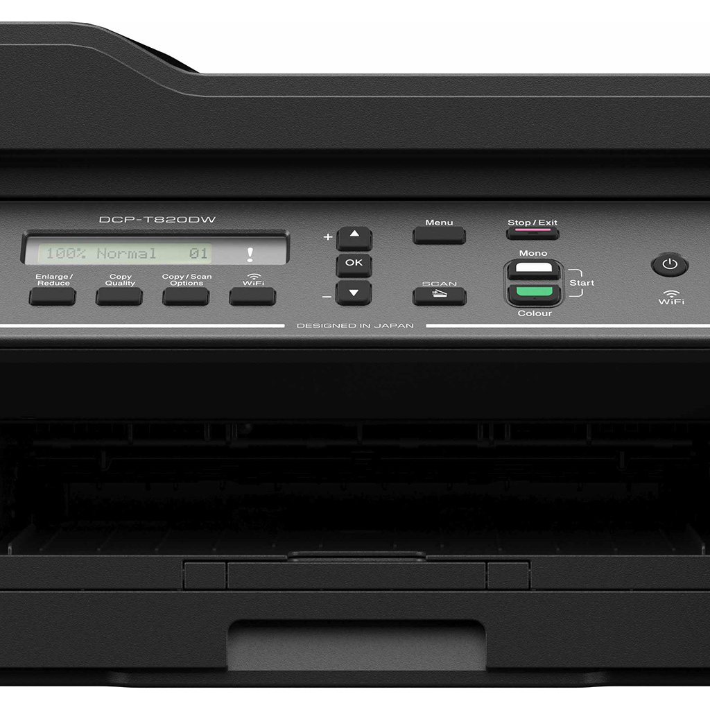 Máy in phun màu đa năng In-Scan-Copy Brother DCP-T820DW bảng điều khiển
