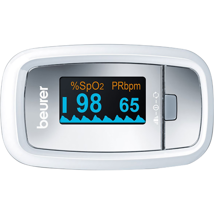 Máy đo nồng độ oxy trong máu và nhịp tim Beurer PO30 mặt chính diện