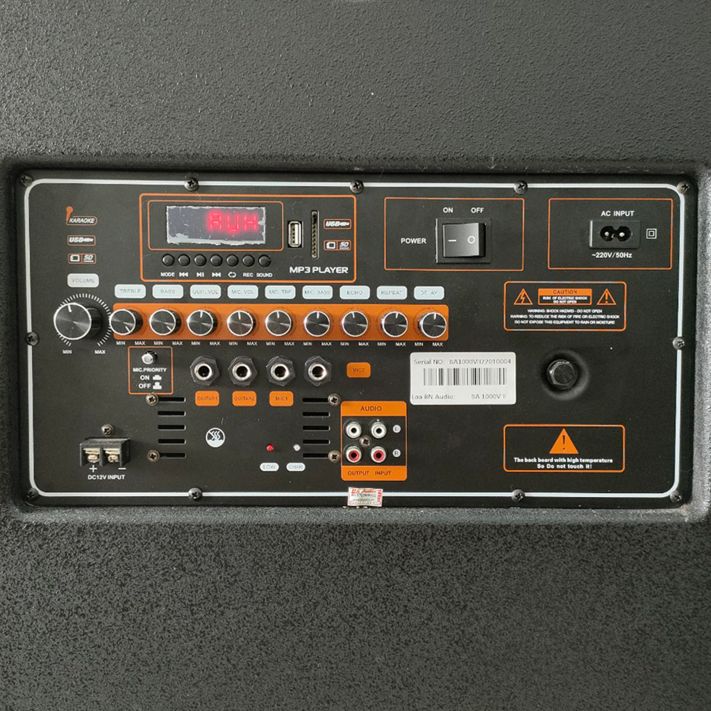 Loa kéo BN Audio BA 1000V II cổng kết nối