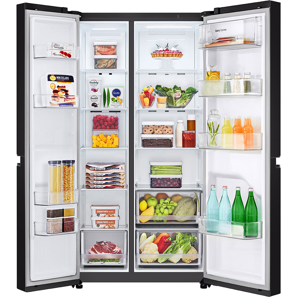 Tủ lạnh LG Inverter 649 lít GR-B257WB cửa mở có thực phẩm