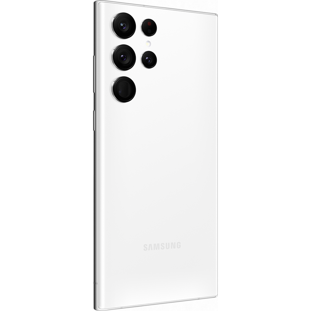 Điện thoại Samsung S22 Ultra 12GB/256GB Trắng mặt lưng nghiêng trái