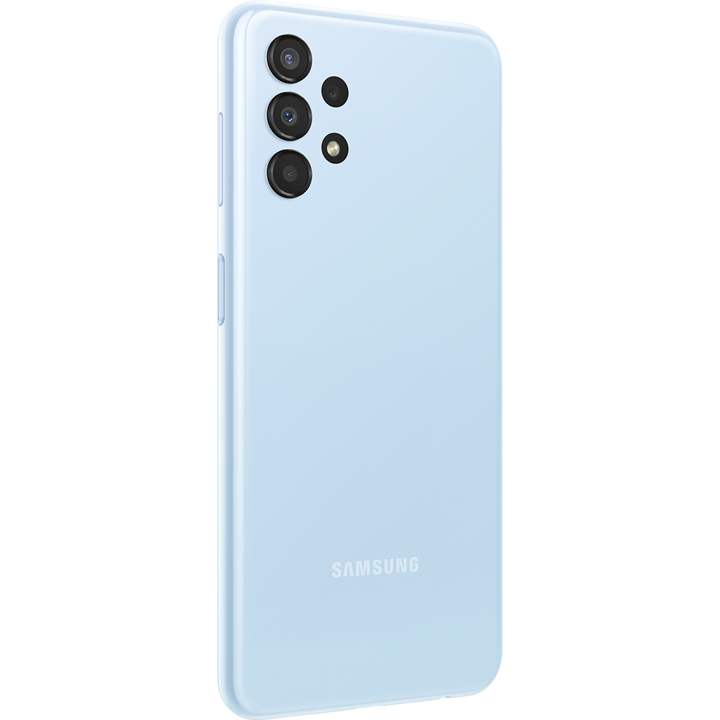 Điện thoại Samsung Galaxy A13 4GB/128GB Xanh mặt lưng nghiêng trái