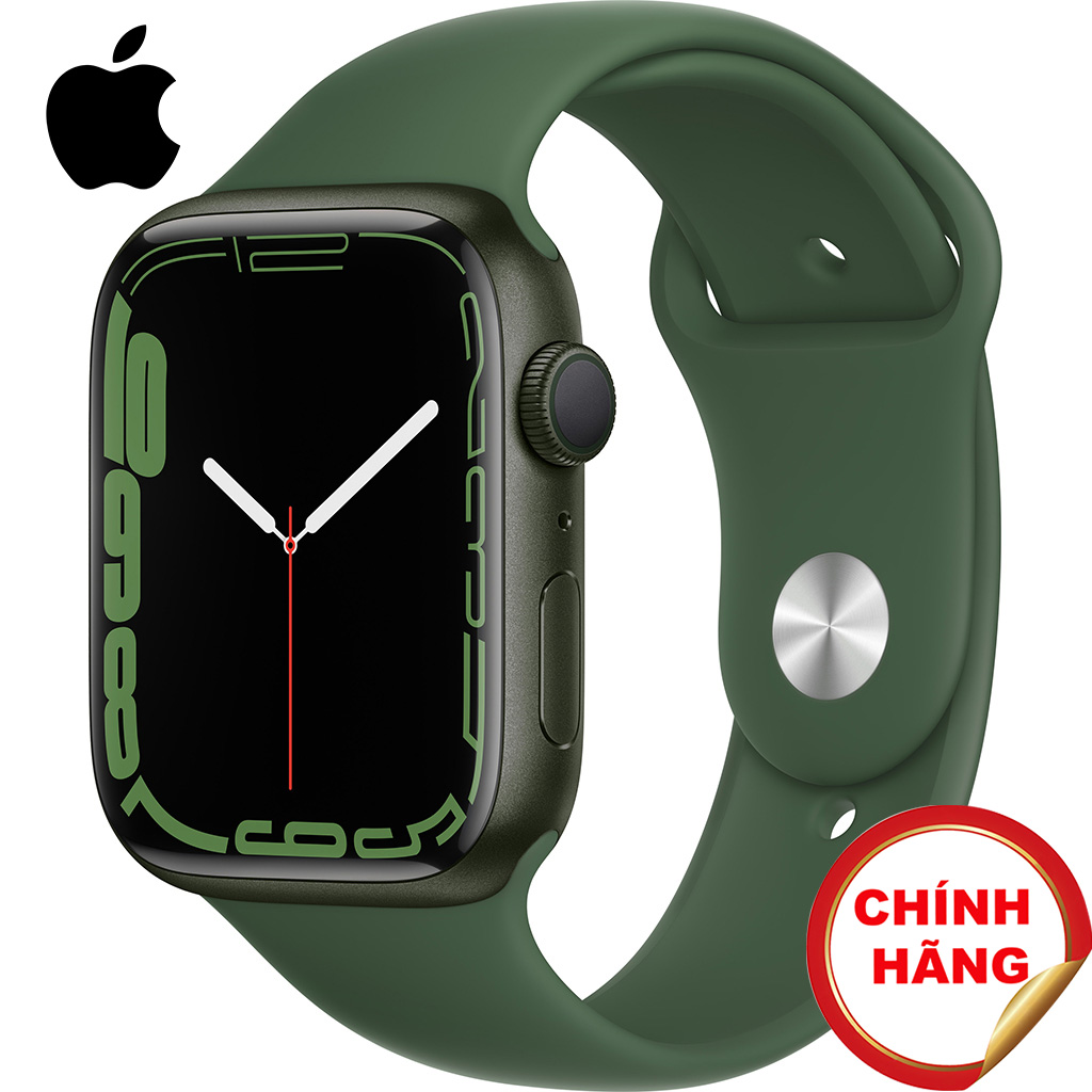 Apple Watch S7 GPS 45mm viền nhôm dây cao su Xanh lá