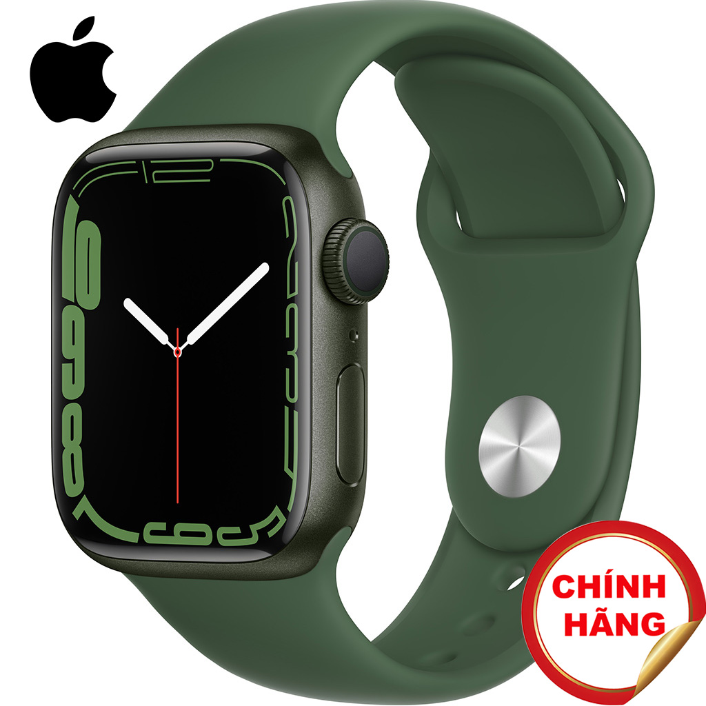 Apple Watch S7 GPS 41mm viền nhôm dây cao su Xanh lá