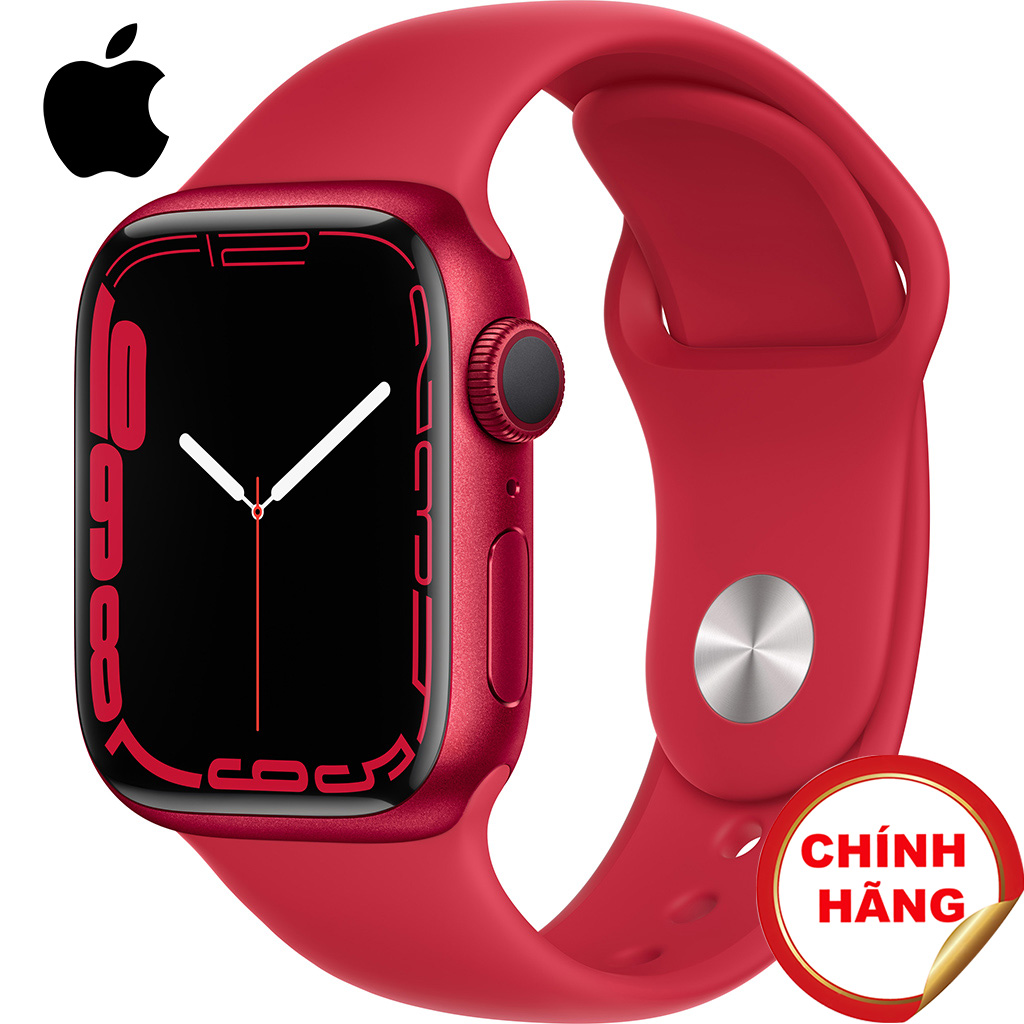 Apple Watch S7 GPS 41mm viền nhôm dây cao su Đỏ