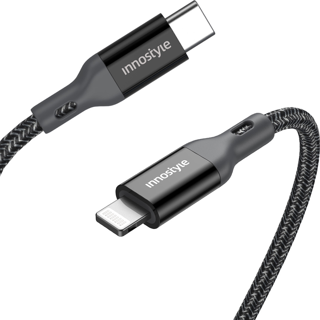 Cáp sạc Innostyle PowerFlex USB-C To Lightning 1.5m ICL150AL Đen