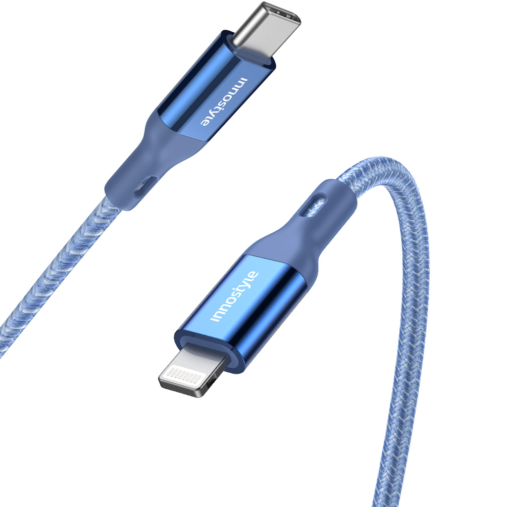 Cáp sạc Innostyle PowerFlex USB-C To Lightning 1.5m ICL150AL Xanh dương