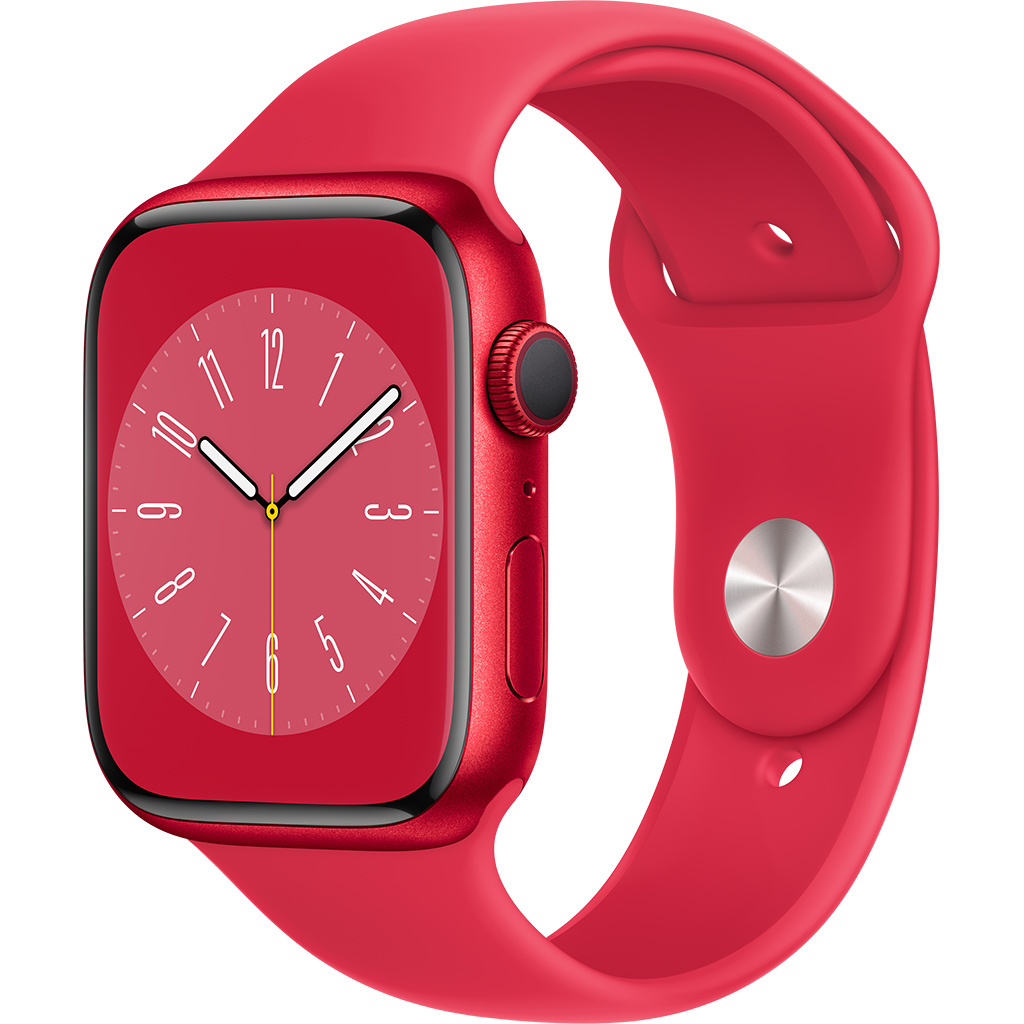 Apple Watch S8 LTE 45mm viền nhôm dây silicone Đỏ MNKA3VN/A