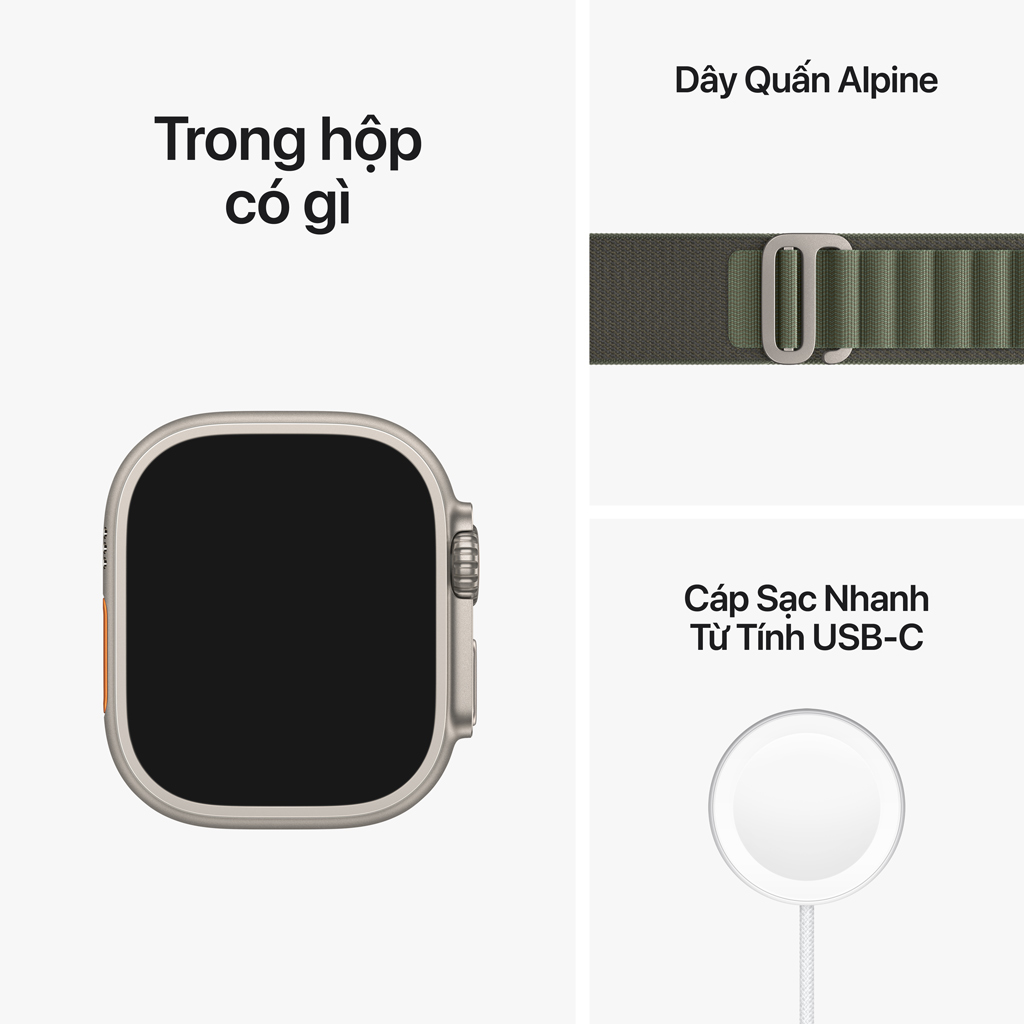 Apple Watch Ultra LTE 49mm viền Titanium Geen Alpine Loop size M