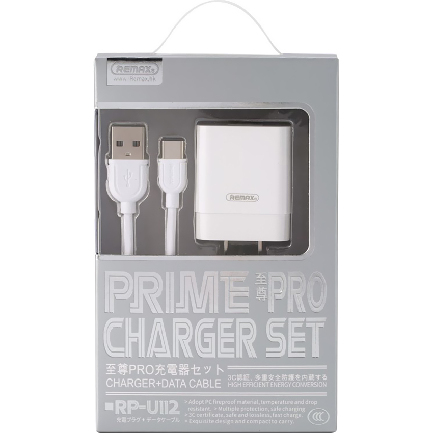 Combo Củ sạc 1A + Cáp sạc Type C Remax RP-U112