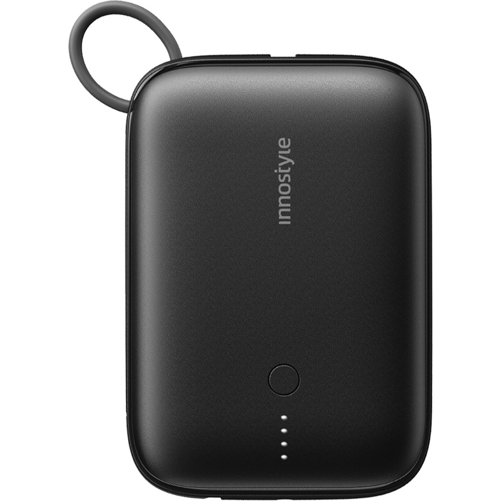 Sạc dự phòng Innostyle Powergo Mini 10000mAh 22.5W tích hợp cáp USB-C IP22PD Đen