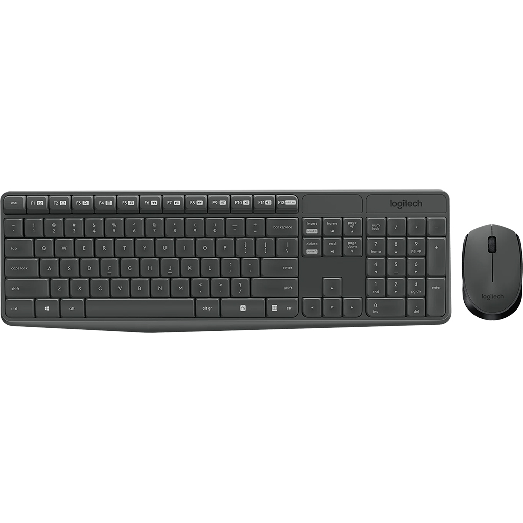 Bộ Bàn phím và Chuột không dây Logitech MK235 Xám (920-007937)