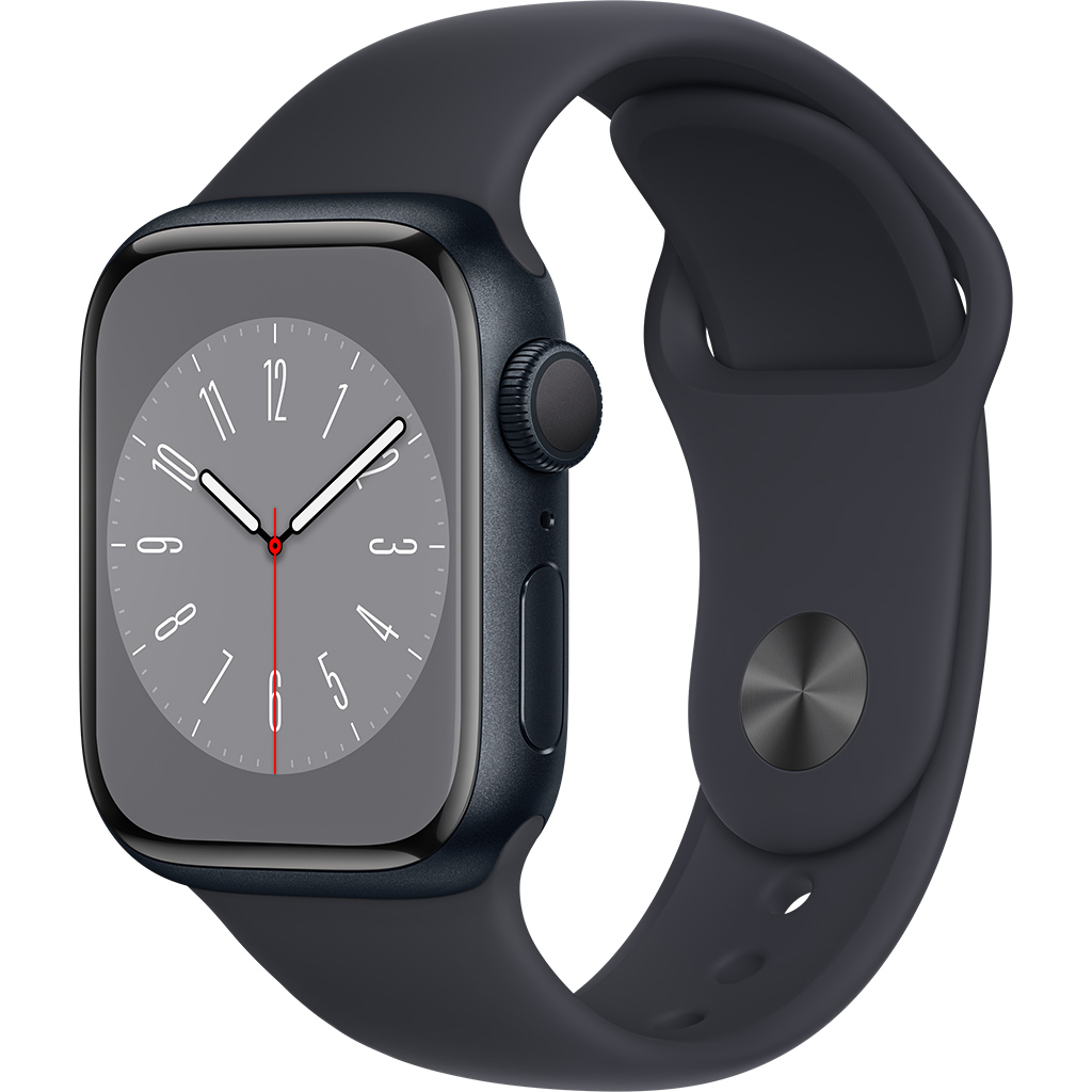 Apple Watch S8 Gps 41Mm Viền Nhôm Dây Silicone Đen Xanh Mnp53Vn/A