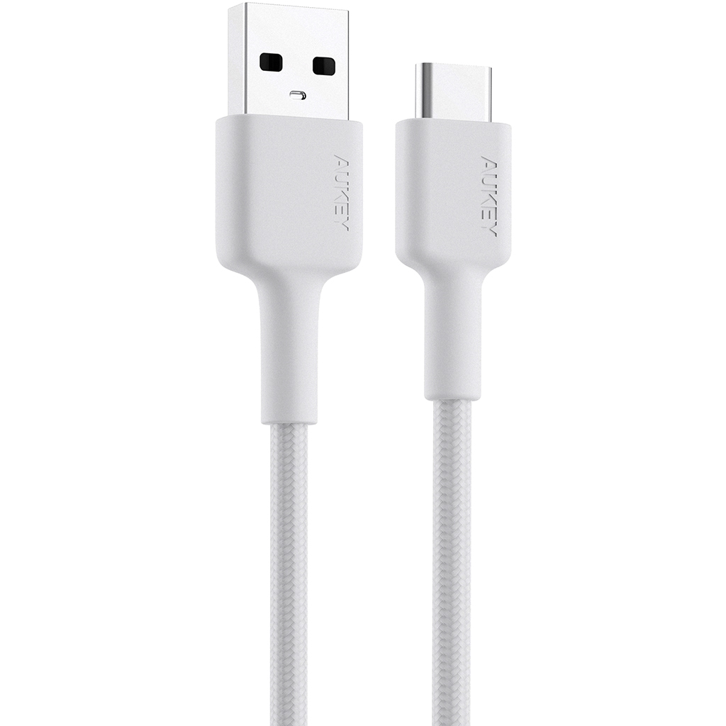 Cáp sạc Aukey USB-A to USB-C 0.9m CB-CD30 Trắng