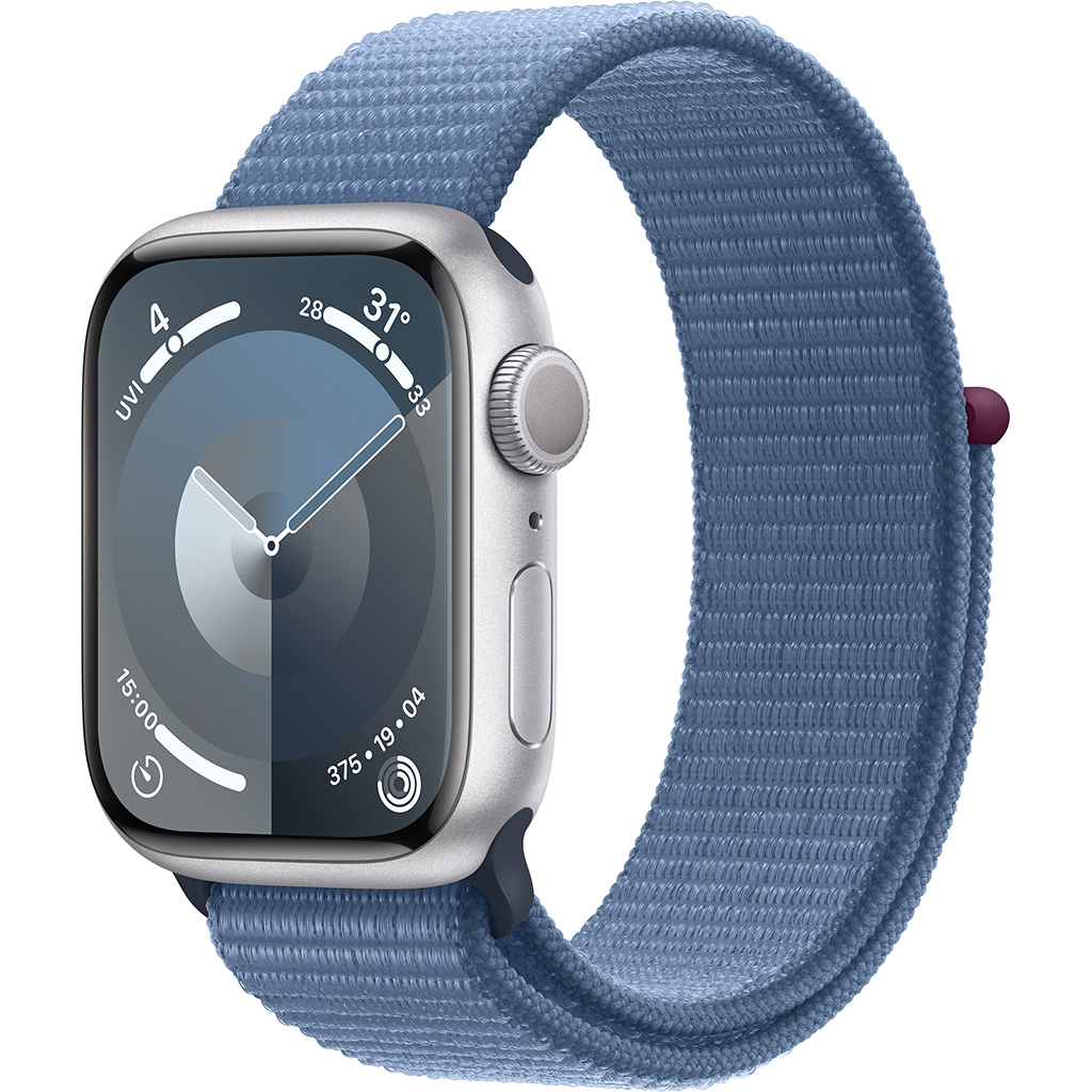 Apple Watch Series 9 GPS 41 mm viền bằng nhôm dây vải Sport Loop Winter Blue