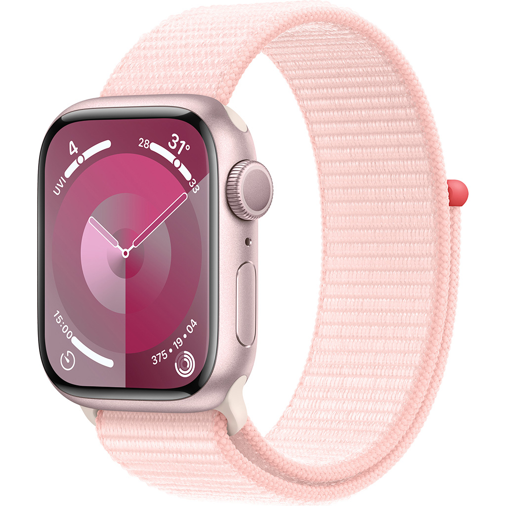 Apple Watch Series 9 GPS 41mm viền nhôm dây vải Sport Loop Light Pink