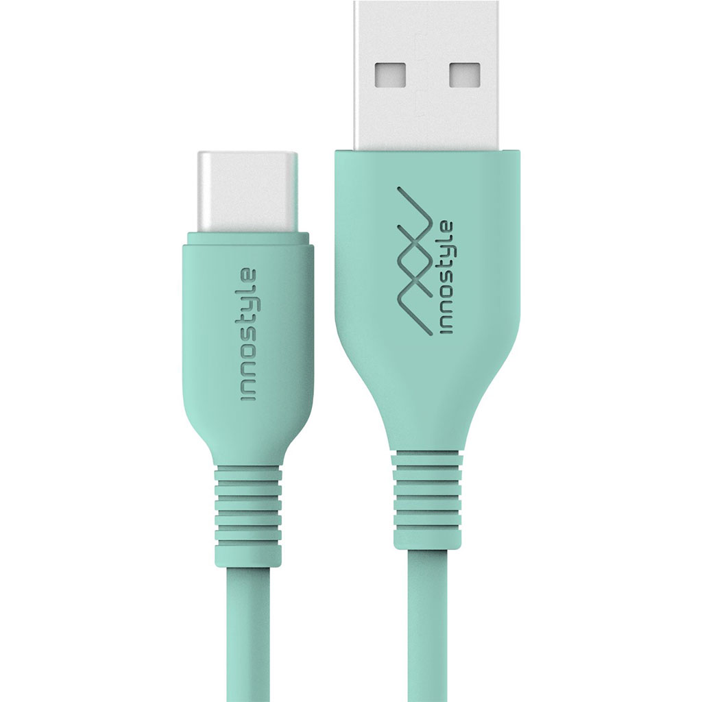 Cáp sạc Innostyle Jazzy USB-A to USB-C J_IAC120 Xanh mint