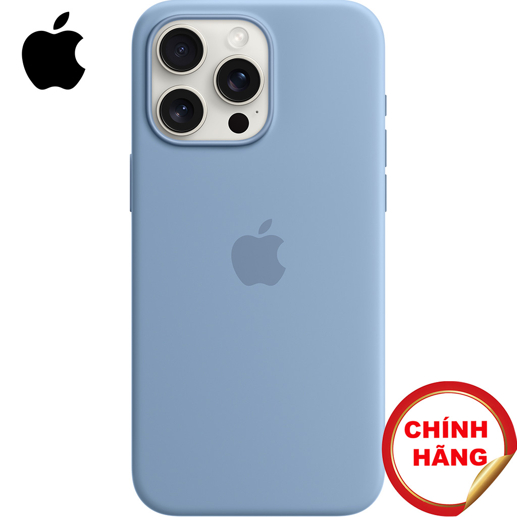 Ốp lưng iPhone 15 Pro Max Silicone MagSafe Xanh Trời Đông MT1Y3FE/A