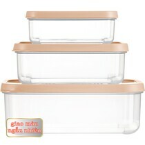 Bộ 3 hộp thực phẩm hình chữ nhật Hokkaido (500-1000-2000 ml)