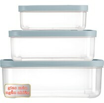 Bộ 3 hộp thực phẩm hình chữ nhật Hokkaido (750-1500-2500 ml)