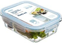 Hộp thủy tinh 3 ngăn hình chữ nhật Nikko 1040 ml