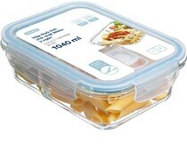 Hộp thủy tinh 2 ngăn hình chữ nhật Nikko 1040 ml