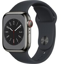Apple Watch S8 LTE 41mm viền thép Graphite dây silicone Midnight MNJJ3VN/A