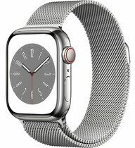 Apple Watch S8 LTE 41mm viền thép dây thép Bạc MNJ83VN/A