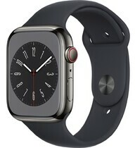 Apple Watch S8 LTE 45mm viền thép Graphite dây silicone Midnight MNKU3VN/A
