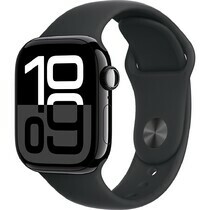 Apple Watch Series10 GPS 46mm Jet Black Aluminium Case with Black Sport Band S/M