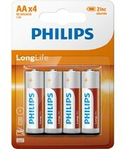 Pin AA 4 viên Zinc Carbon Philips R6L4B/97