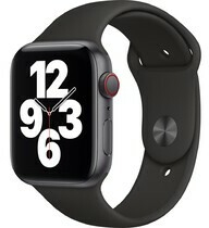 Apple Watch SE LTE 44mm Vỏ nhôm Dây cao su Đen