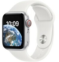 Apple Watch SE LTE 40mm viền nhôm Bạc dây silicone Trắng MNPP3VN/A