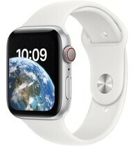 Apple Watch SE LTE 44mm viền nhôm Bạc dây silicone Trắng MNQ23VN/A