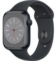 Apple Watch S8 GPS 45mm viền nhôm dây silicone Đen Midnight MNP13VN/A