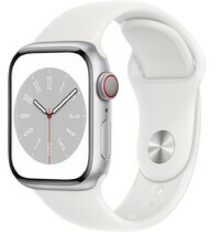 Apple Watch S8 LTE 41mm viền nhôm Bạc dây silicone Trắng MP4A3VN/A