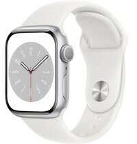 Apple Watch S8 GPS 41mm viền nhôm Bạc dây silicone Trắng MP6K3VN/A