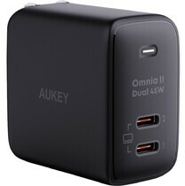 Củ sạc nhanh Aukey PD 45W PA-B4T 2 cổng Đen