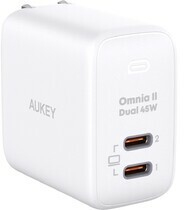 Củ sạc nhanh Aukey PD 45W PA-B4T 2 cổng Trắng