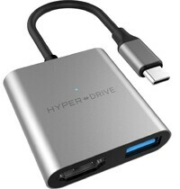 Cổng chuyển Hyperdrive HD259A 3 in 1 Xám